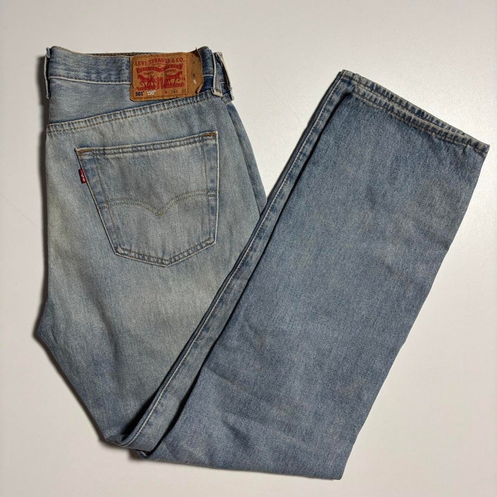 Vintage Light Wash Levi's 501 150th Anniversary Jeans - W34 L32